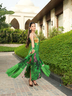 Green jungle dress with dupatta