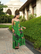 Green jungle dress with dupatta