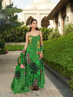 Green jungle dress with dupatta
