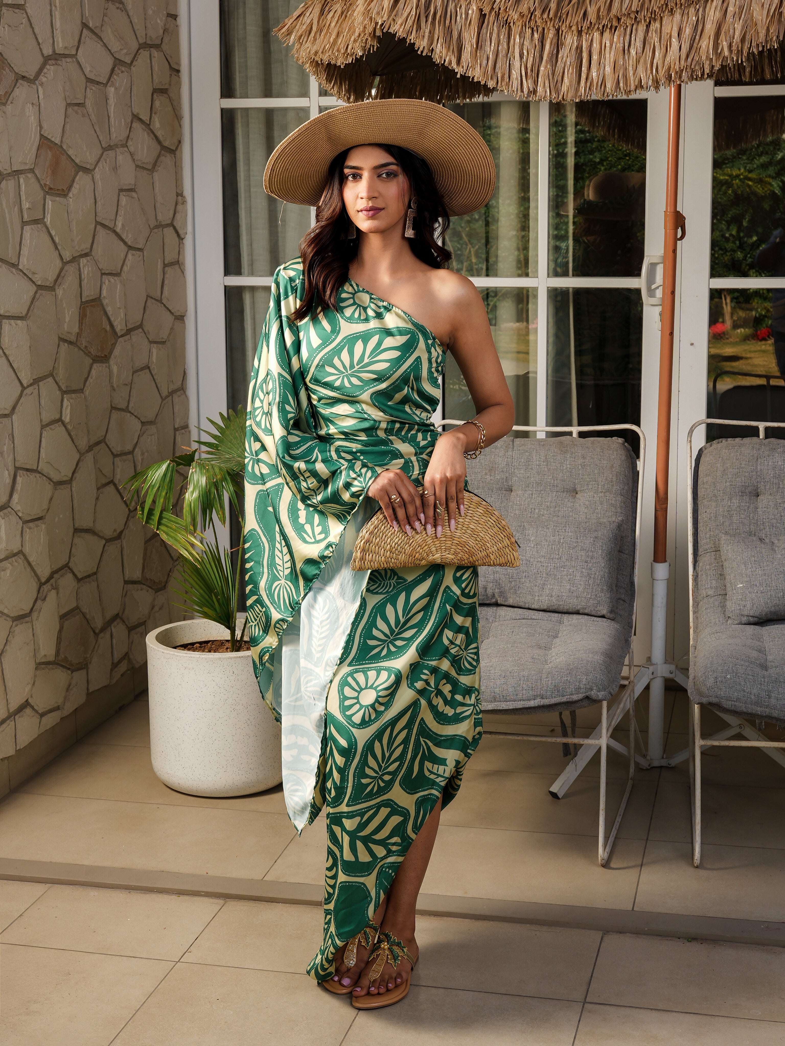Green Canopy One Shoulder